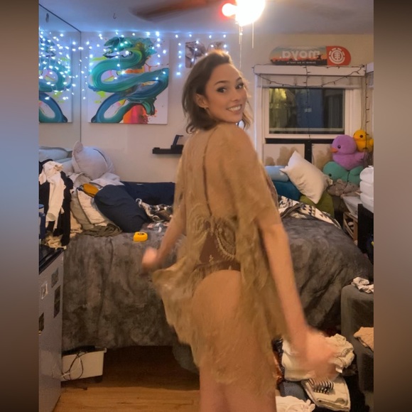 Brown and Gold Sheer Cover Up - Picture 6 of 14